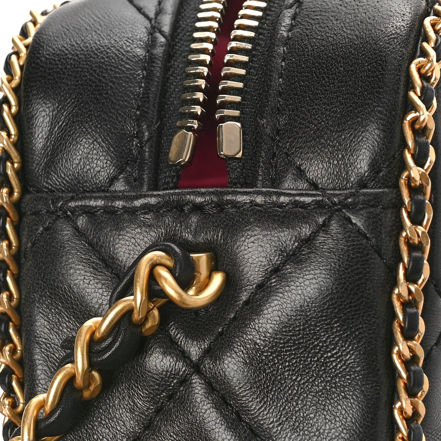 Chanel Lambskin Quilted Chain CC Mini Camera Case Black 11 of 11