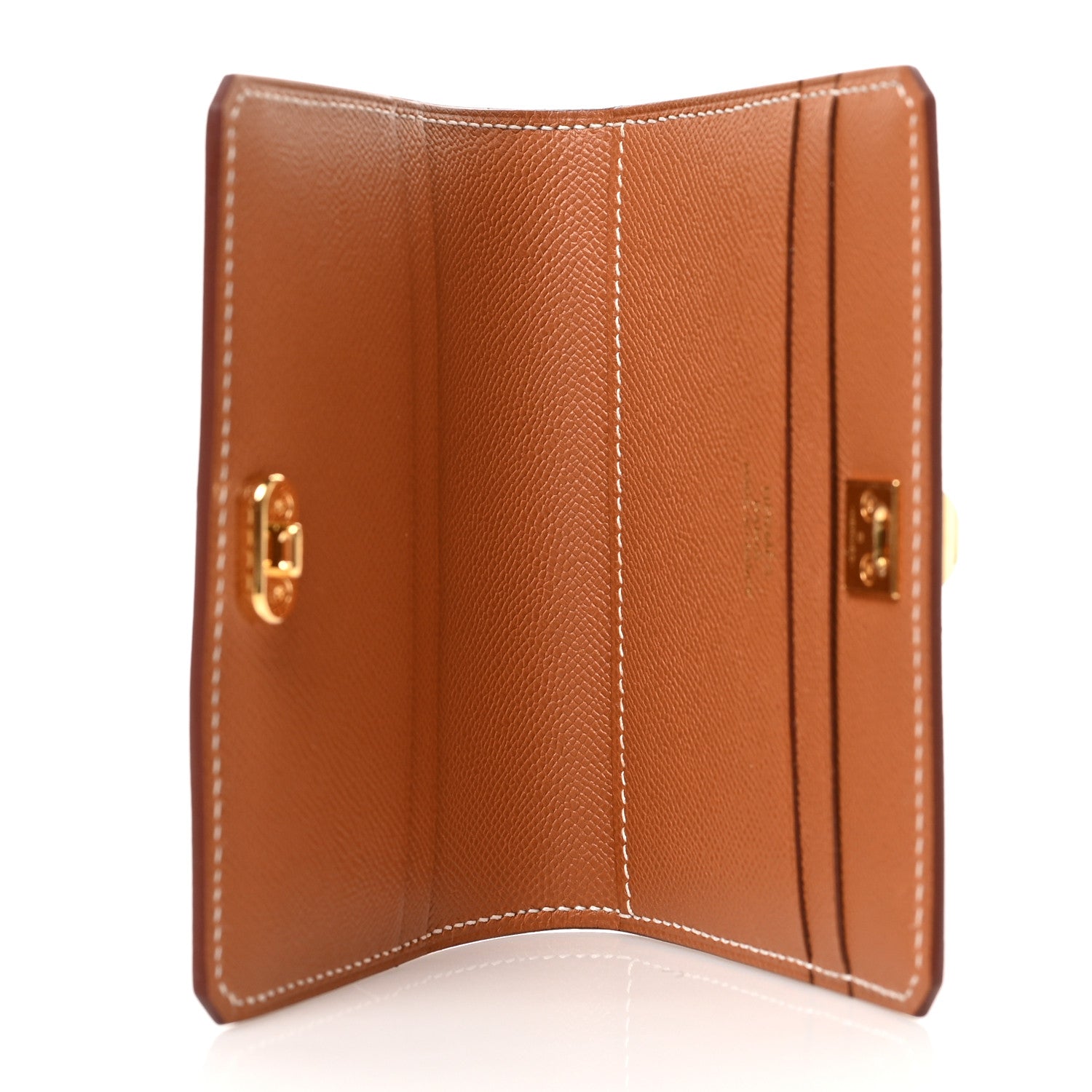 Hermes Madame Calfskin Medor Card Holder Gold 5 of 6