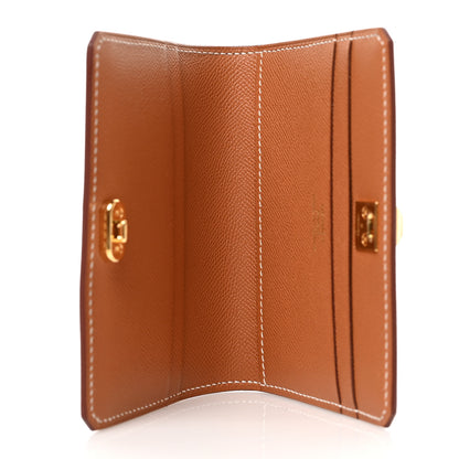 Hermes Madame Calfskin Medor Card Holder Gold 5 of 6