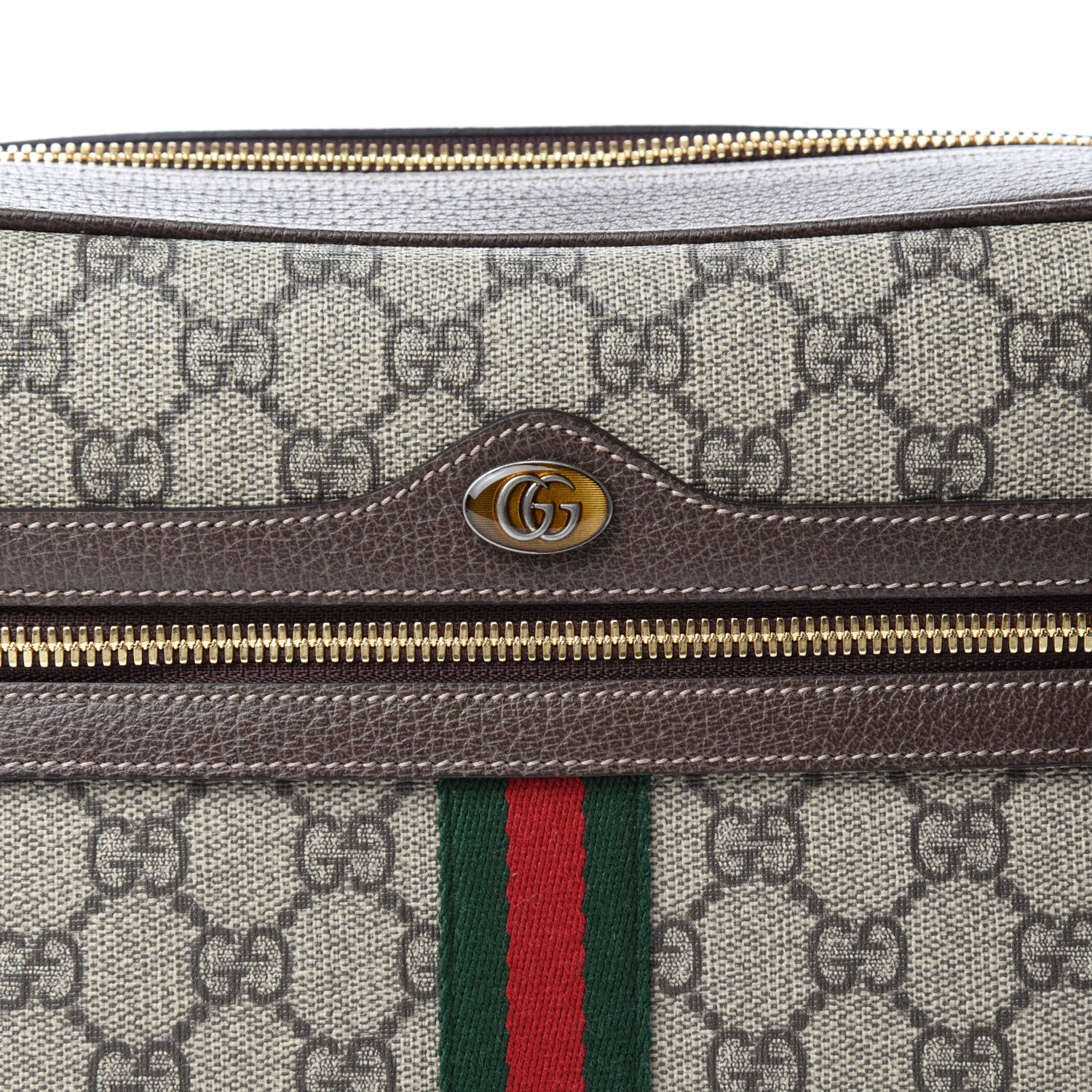 Gucci GG Supreme Monogram Web Small Ophidia Shoulder Bag Brown 10 of 10