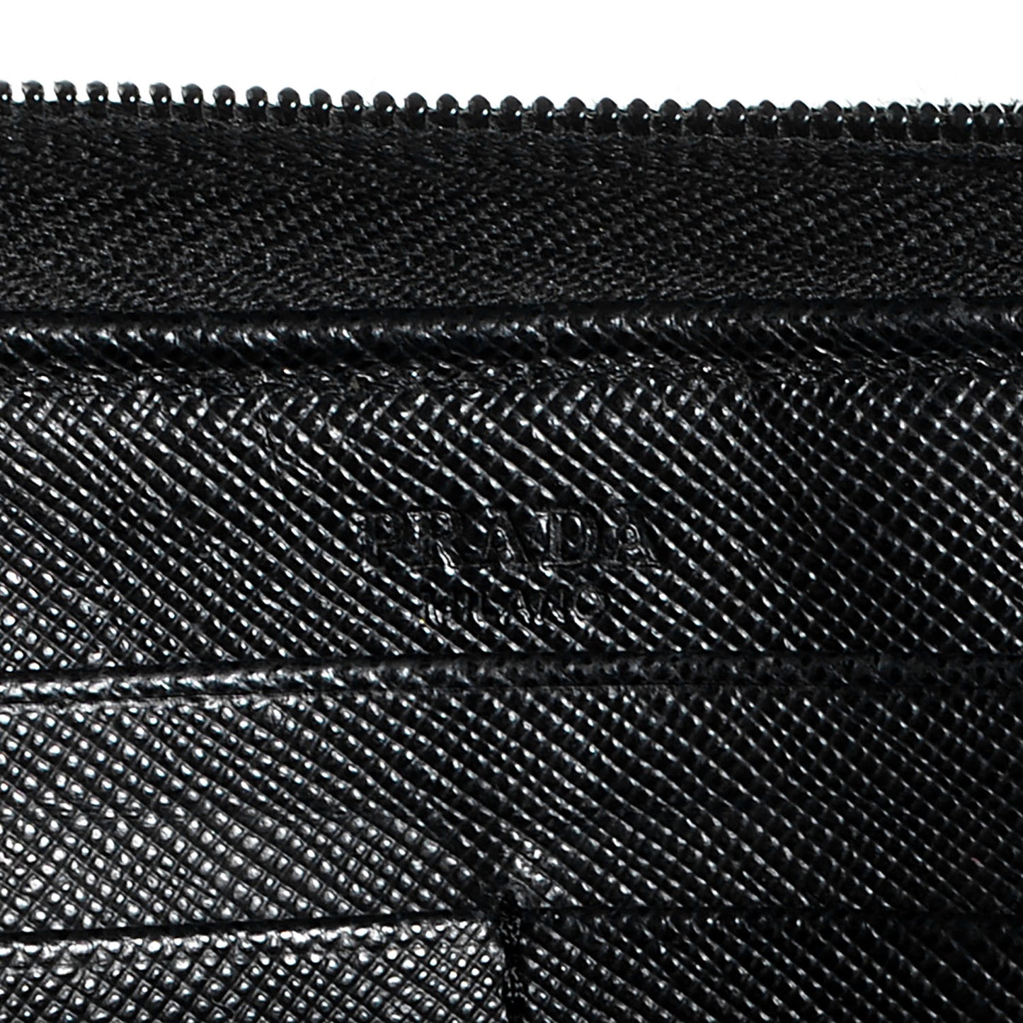 Saffiano Triangle Zip Around Wallet Nero Black