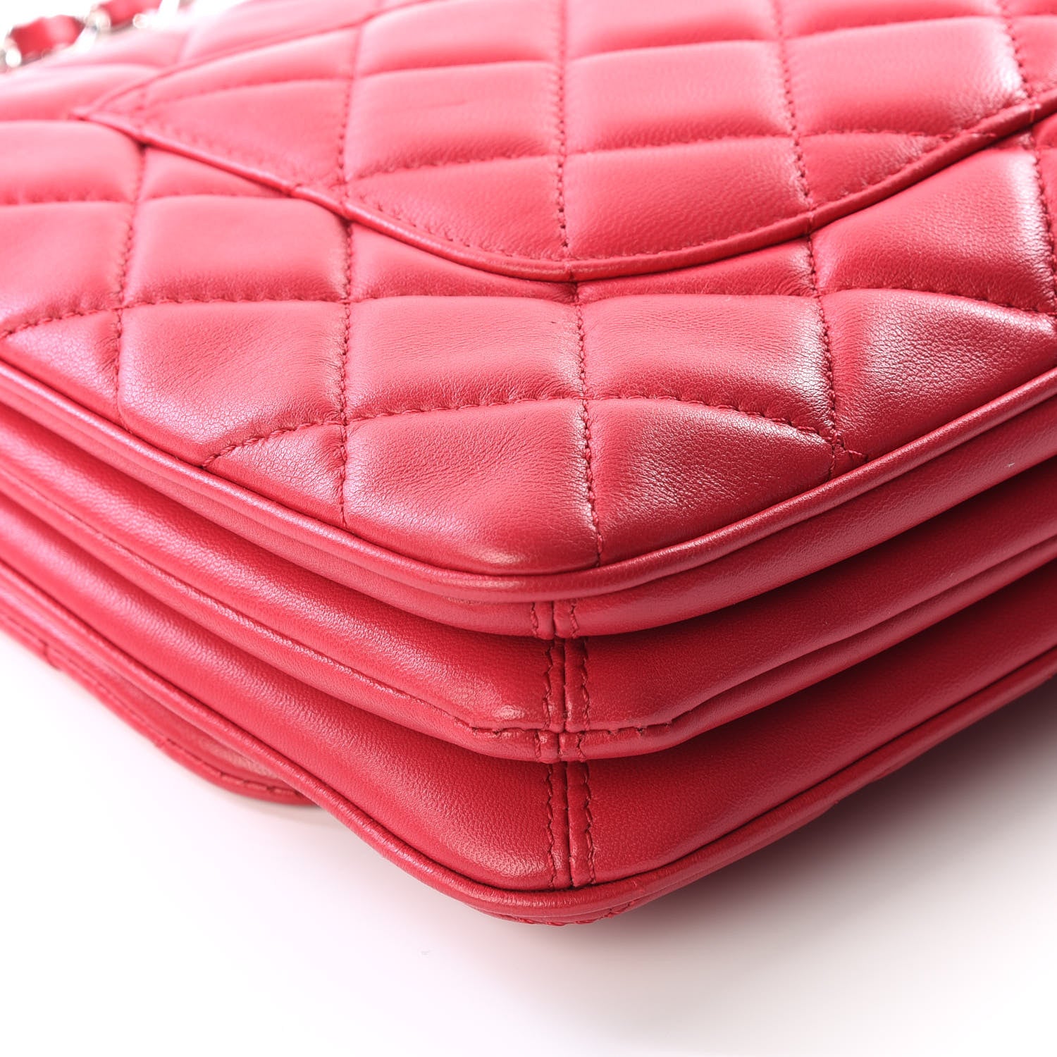 Chanel Lambskin Quilted Jumbo Chanel 3 Flap Dark Pink 7 of 11
