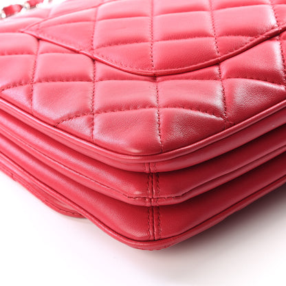 Chanel Lambskin Quilted Jumbo Chanel 3 Flap Dark Pink 7 of 11