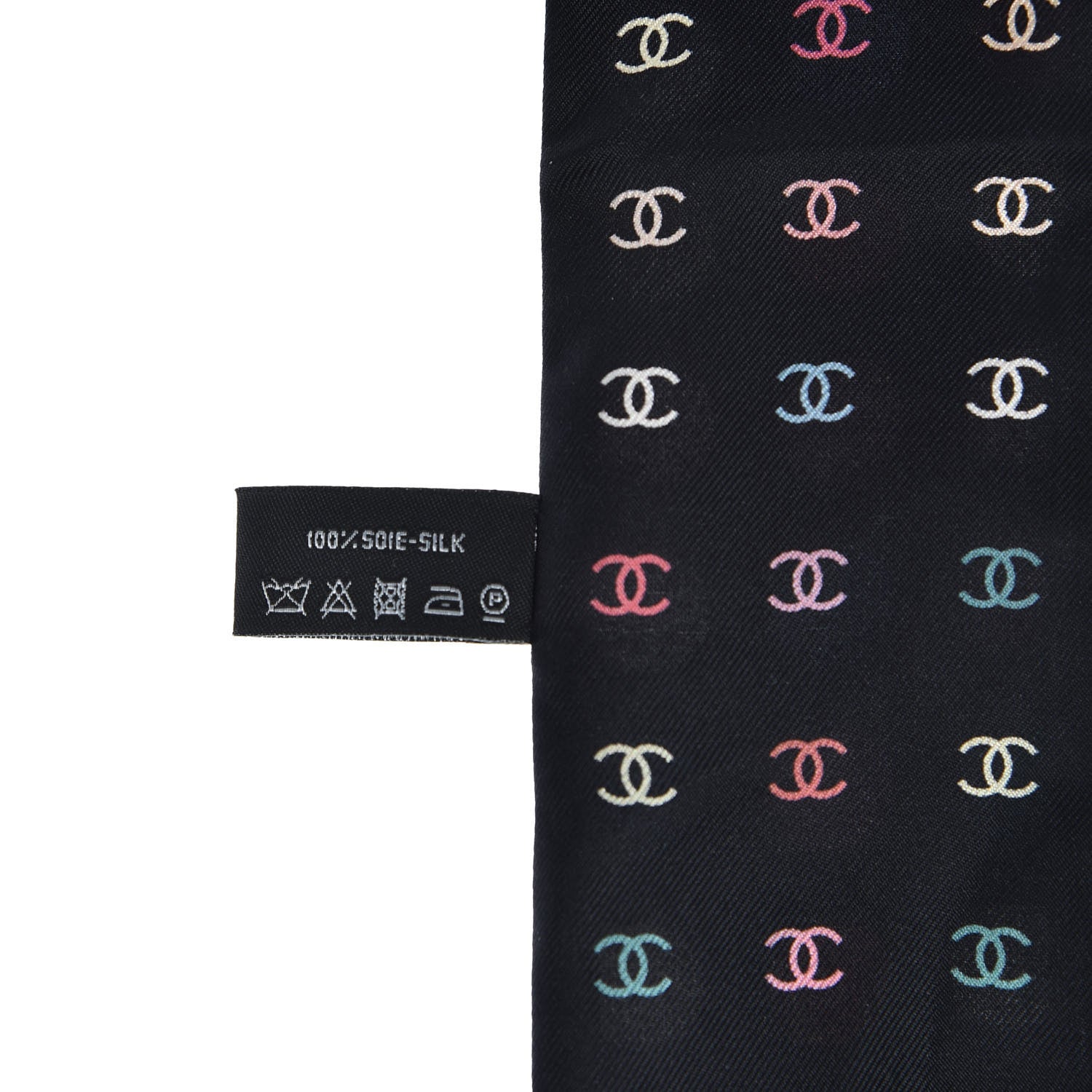 Chanel Silk Polka Dot CC Slim Bandeau Black Multicolor 3 of 4