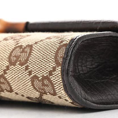 Gucci Monogram Bamboo Bar Clutch Dark Brown 9 of 10