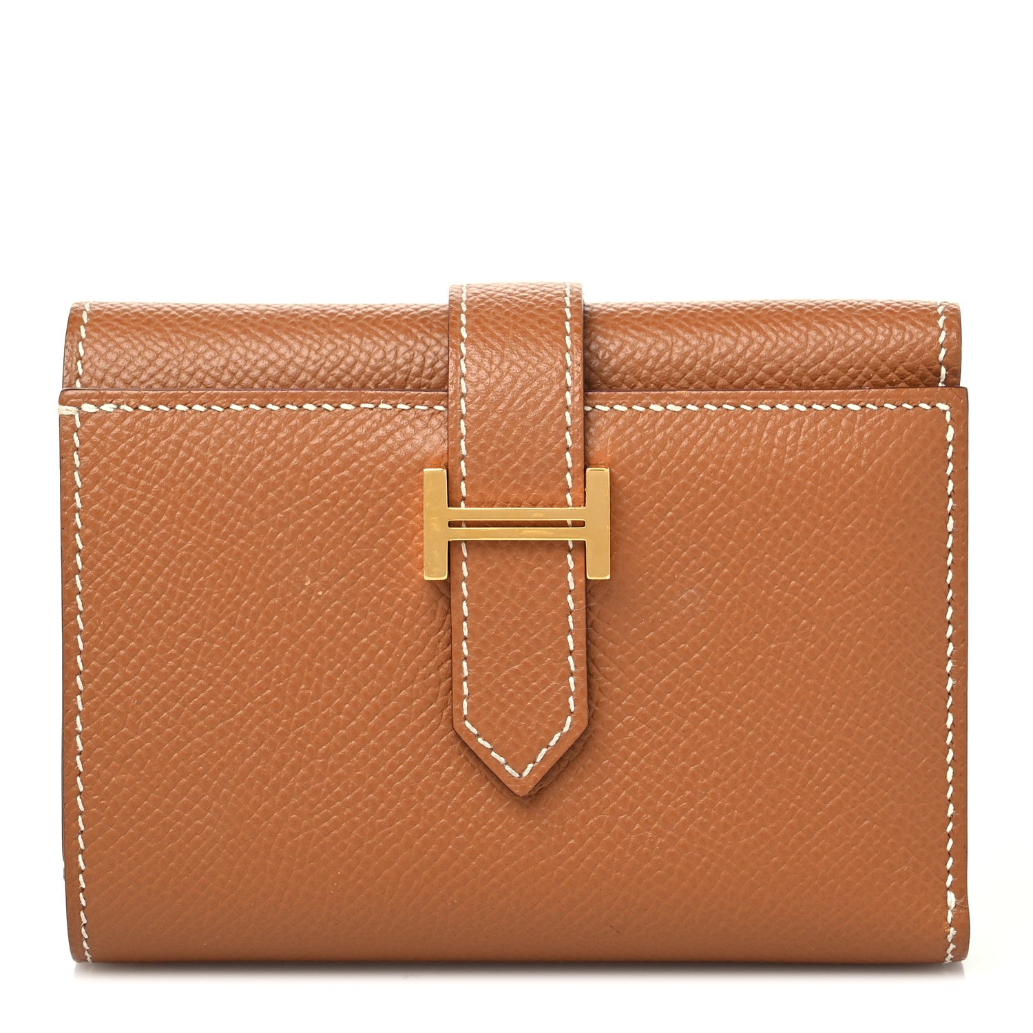 Hermes Epsom Tri-Fold Compact Bearn Wallet Gold 1 of 8