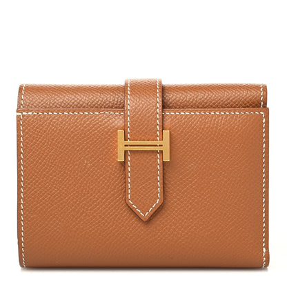 Hermes Epsom Tri-Fold Compact Bearn Wallet Gold 1 of 8