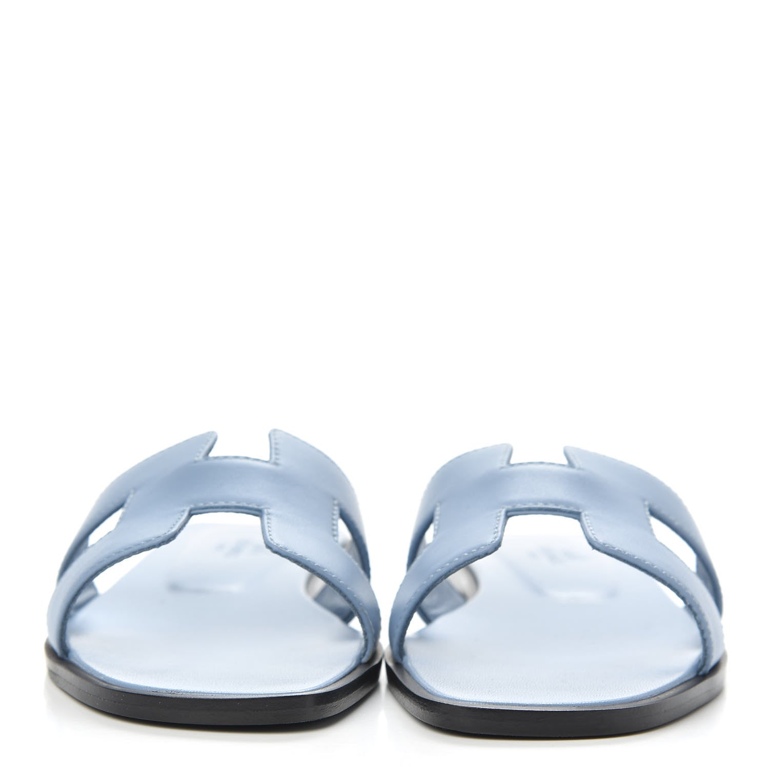 Hermes Calfskin Oran Sandals 35.5 Bleu Bleuet 2 of 9