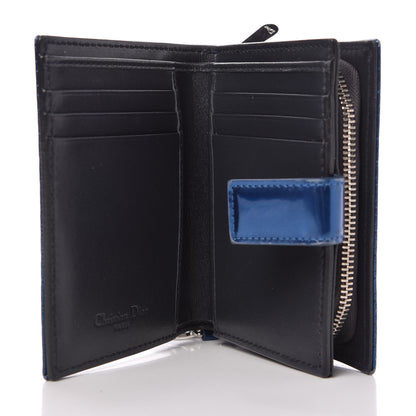 Christian Dior Metallic Patent Micro-Cannage Lady Dior Eden Wallet Blue 5 of 9