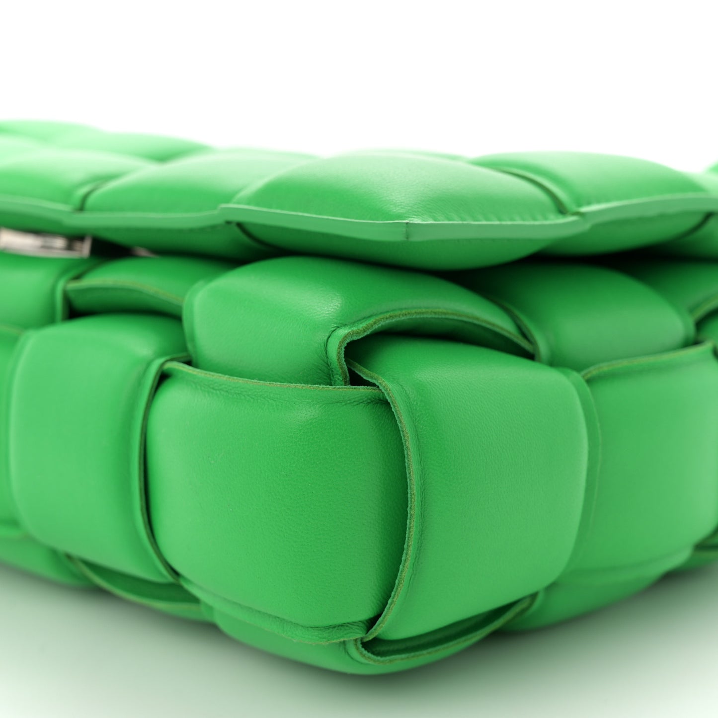 Nappa Maxi Intreccio Padded Cassette Crossbody Bag Parakeet