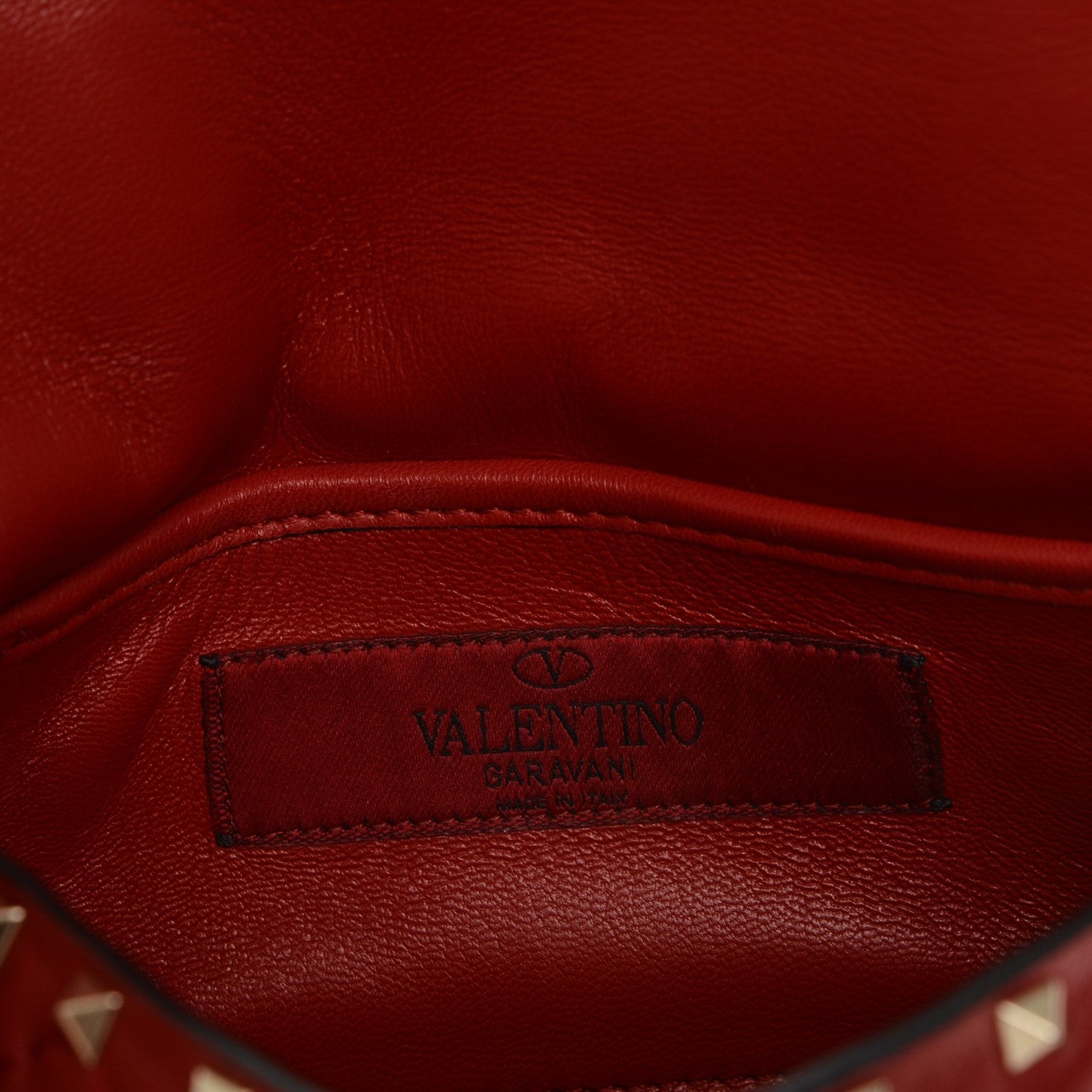 Valentino Garavani Lambskin Small Rockstud Spike Shoulder Bag Red 6 of 6