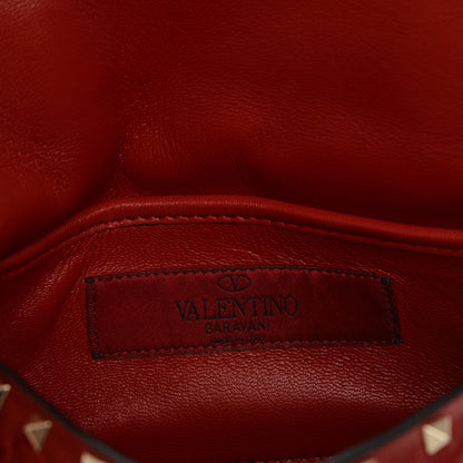 Valentino Garavani Lambskin Small Rockstud Spike Shoulder Bag Red 6 of 6