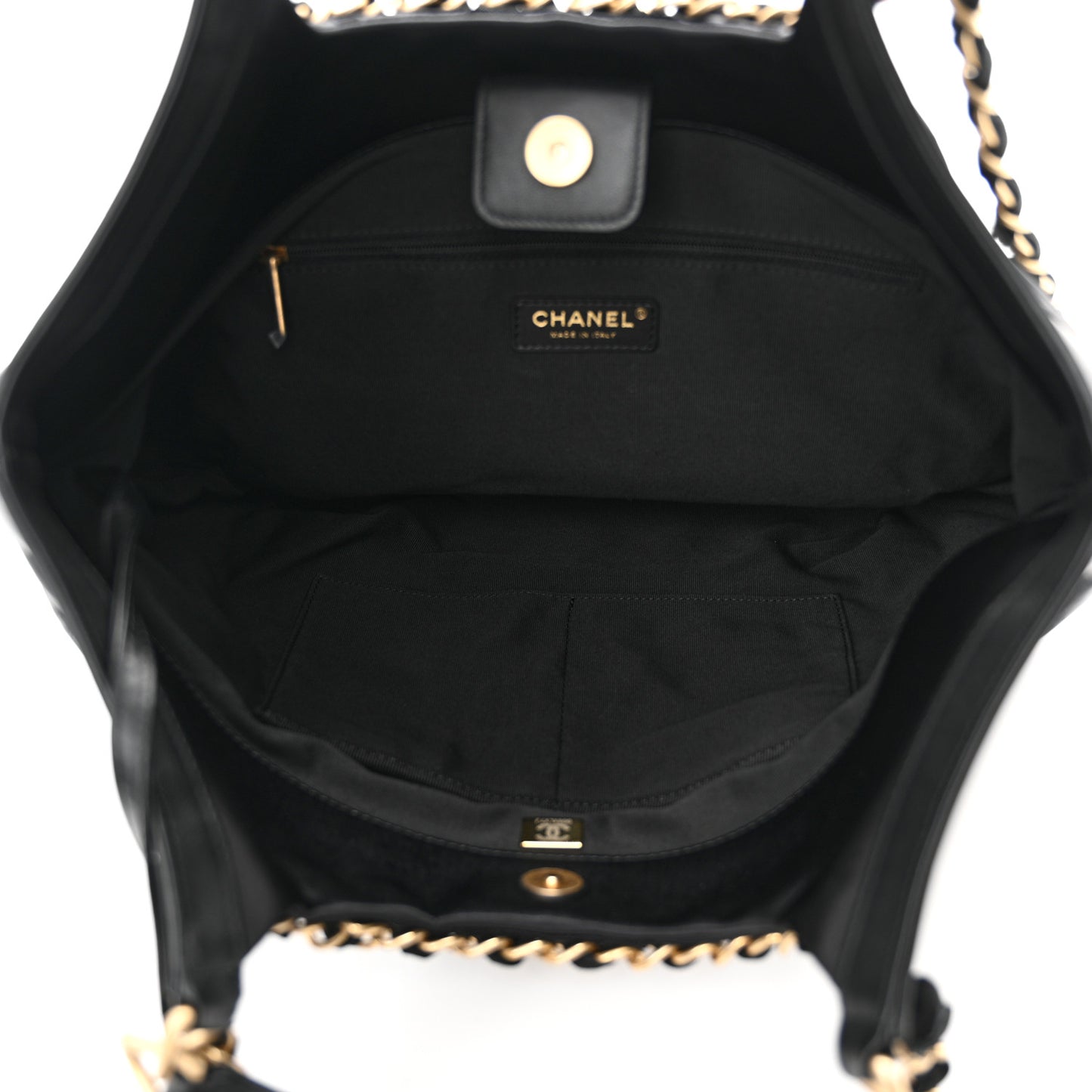 Nylon Grosgrain Quilted Lifestyle Shopping Tote Black