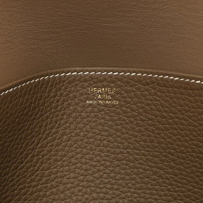 Hermes Taurillon Clemence Halzan 31 GM Etoupe 6 of 12