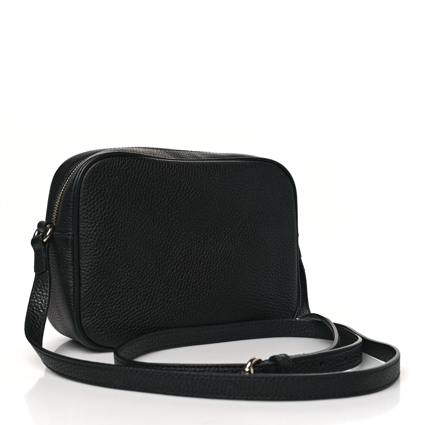 Pebbled Calfskin Small Soho Disco Bag Black