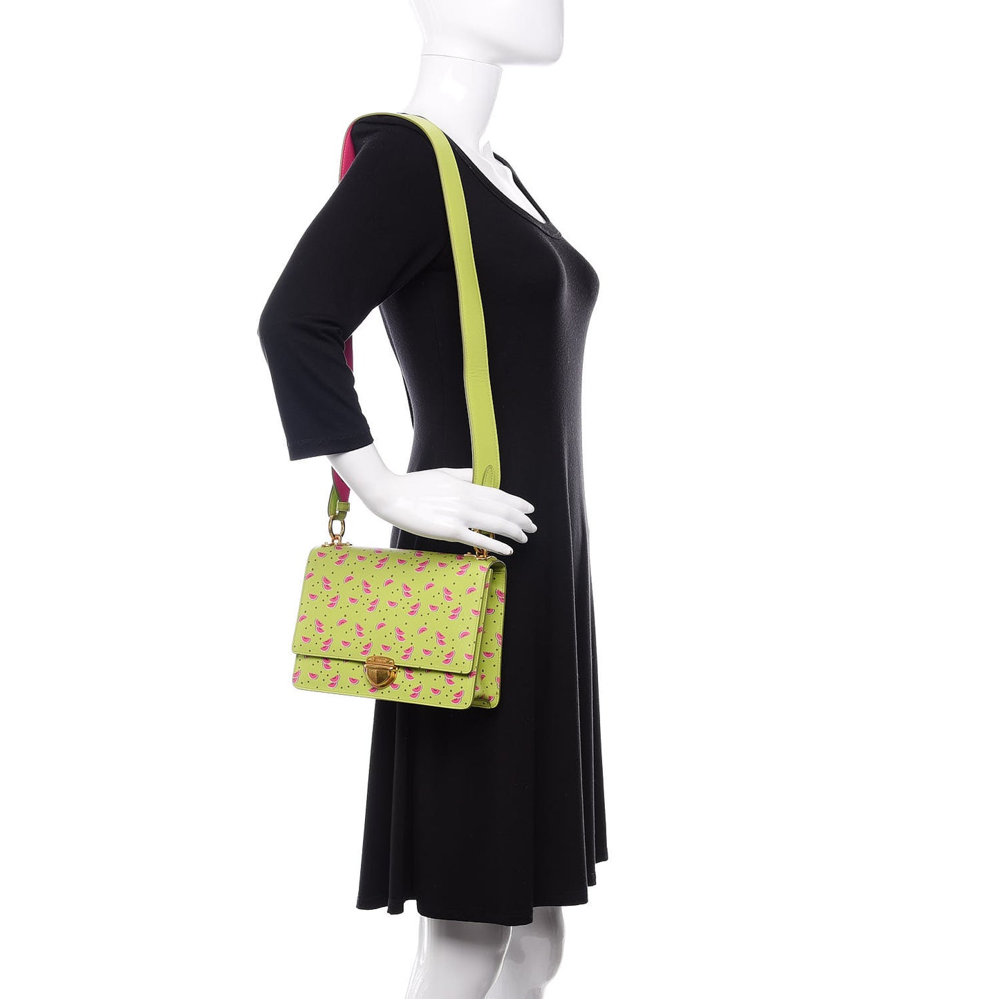 Saffiano Watermelon Print Shoulder Bag Erba