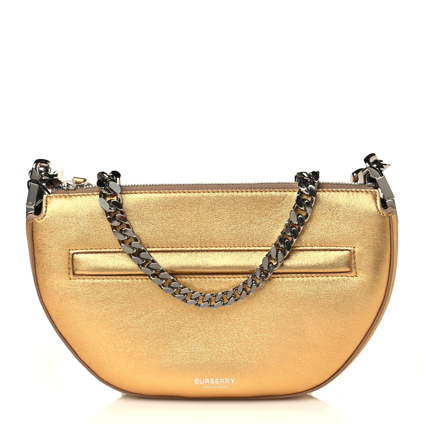 Metallic Calfskin Small Olympia Chain Shoulder Bag Gold