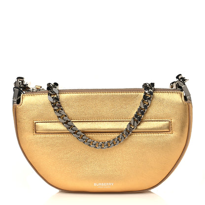 Burberry Metallic Calfskin Small Olympia Chain Shoulder Bag Gold 1 of 5