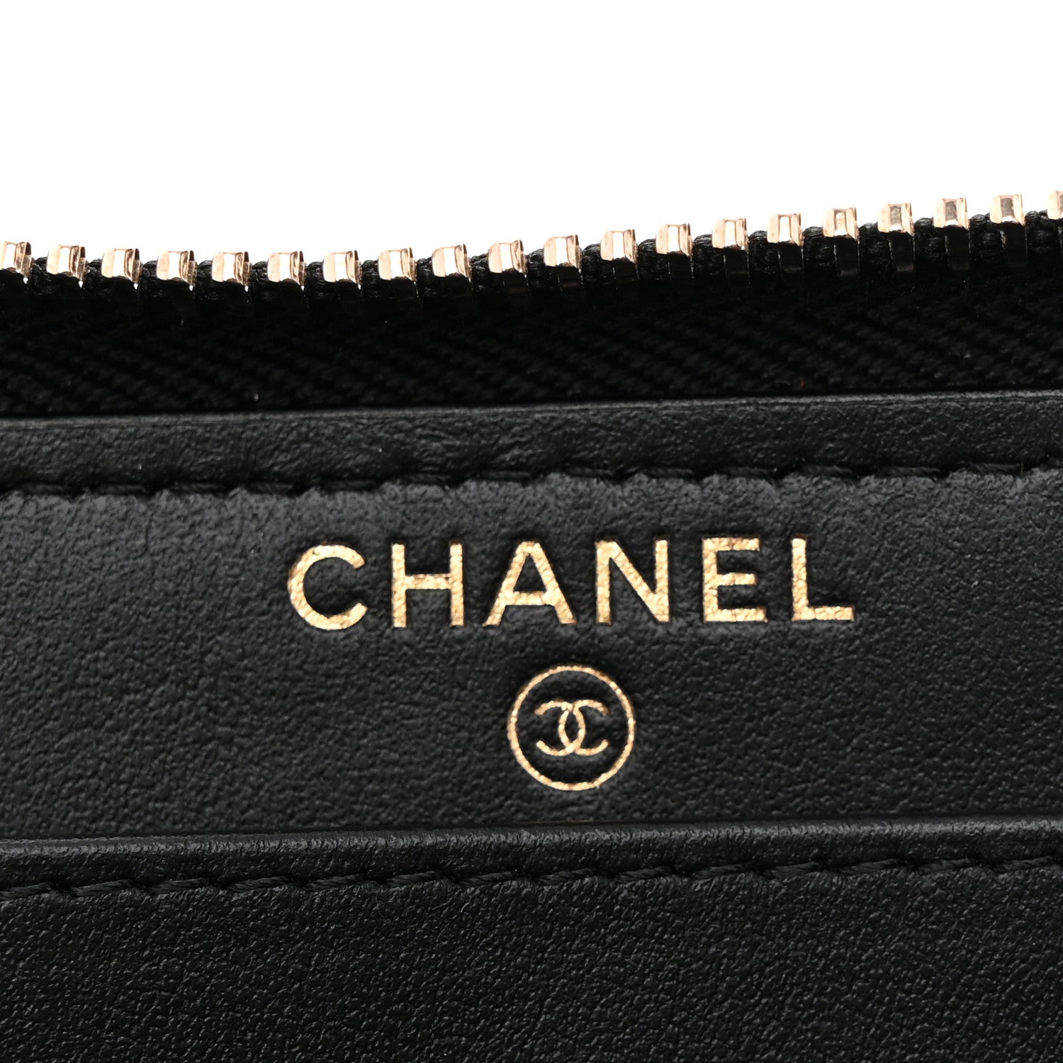 Chanel Caviar Camellia Embossed Large Zip Around Gusset Wallet Black 7 of 7