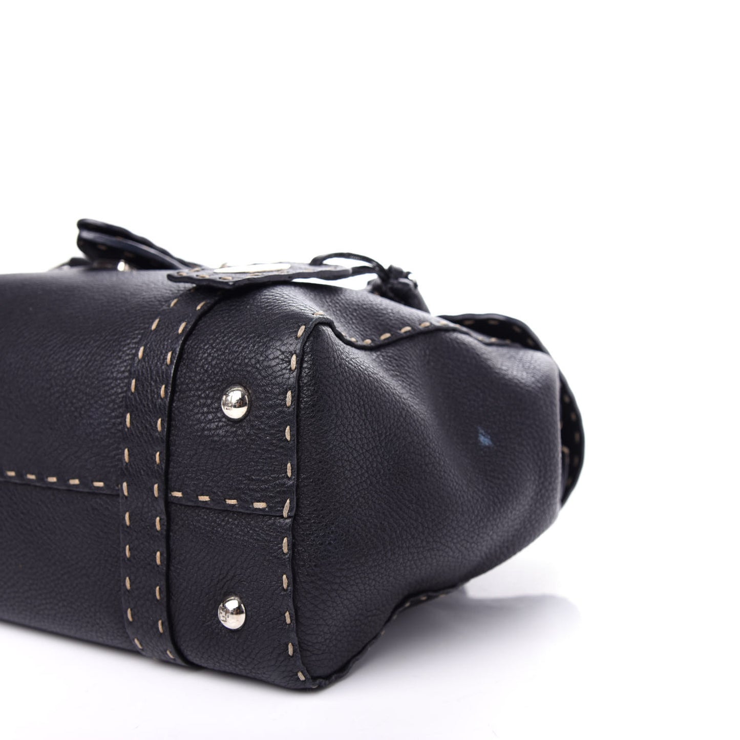 Calfskin Romano Selleria Medium Linda Satchel Black