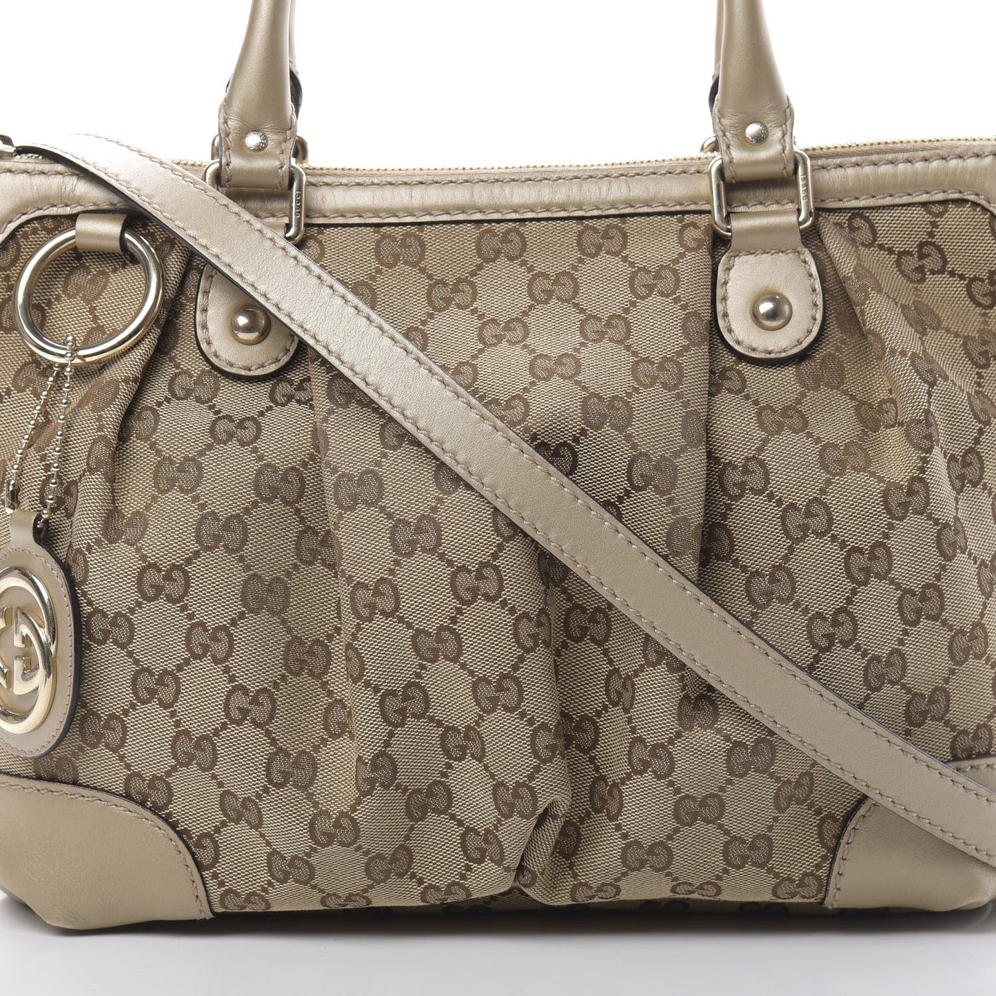 Monogram Medium Sukey Top Handle Bag Golden Beige