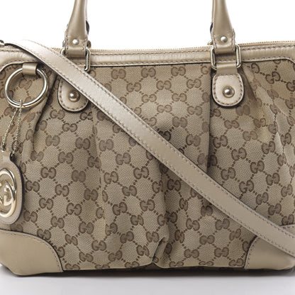 Gucci Monogram Medium Sukey Top Handle Bag Golden Beige 9 of 16