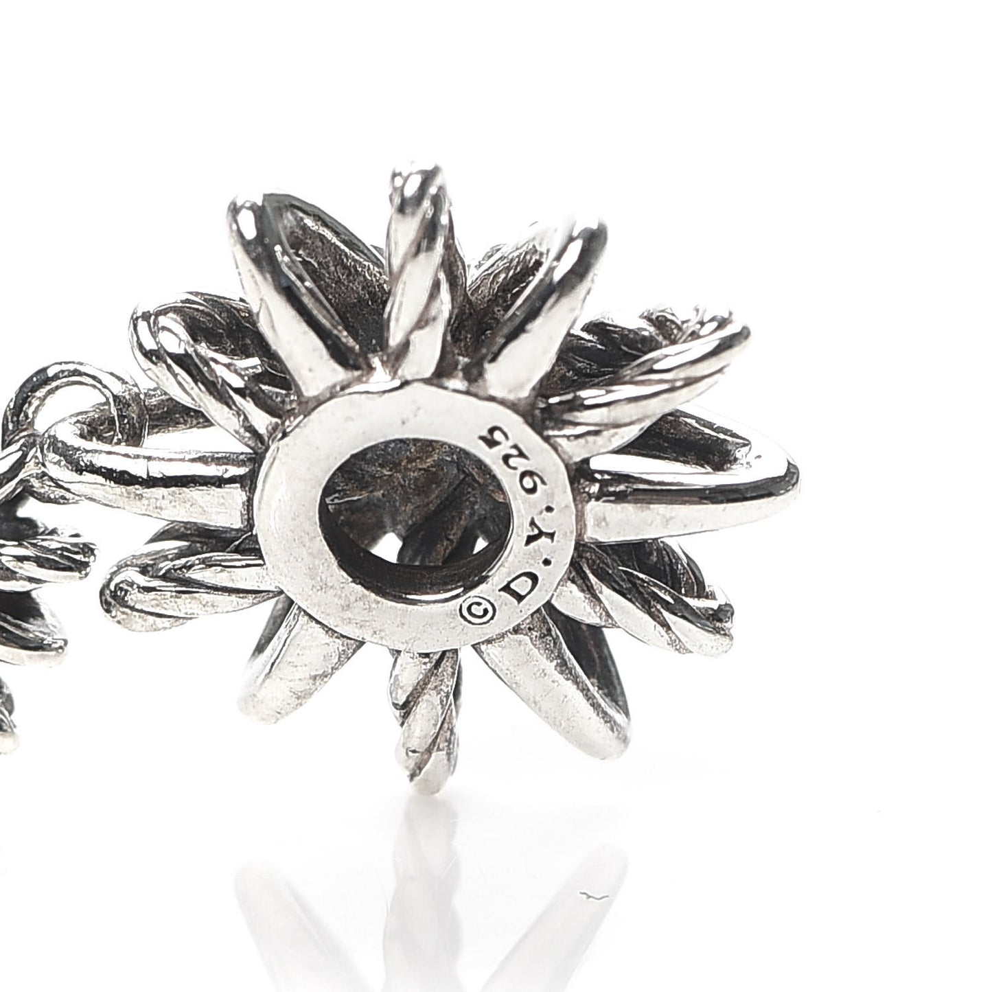 Sterling Silver Diamond Starburst Double Drop Earrings
