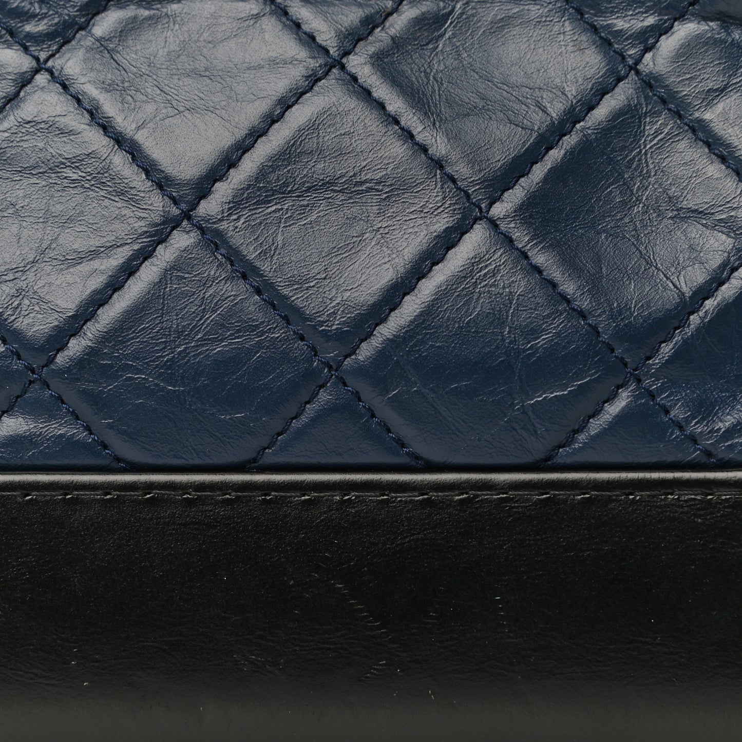 Aged Calfskin Quilted Small Gabrielle Hobo Navy Black