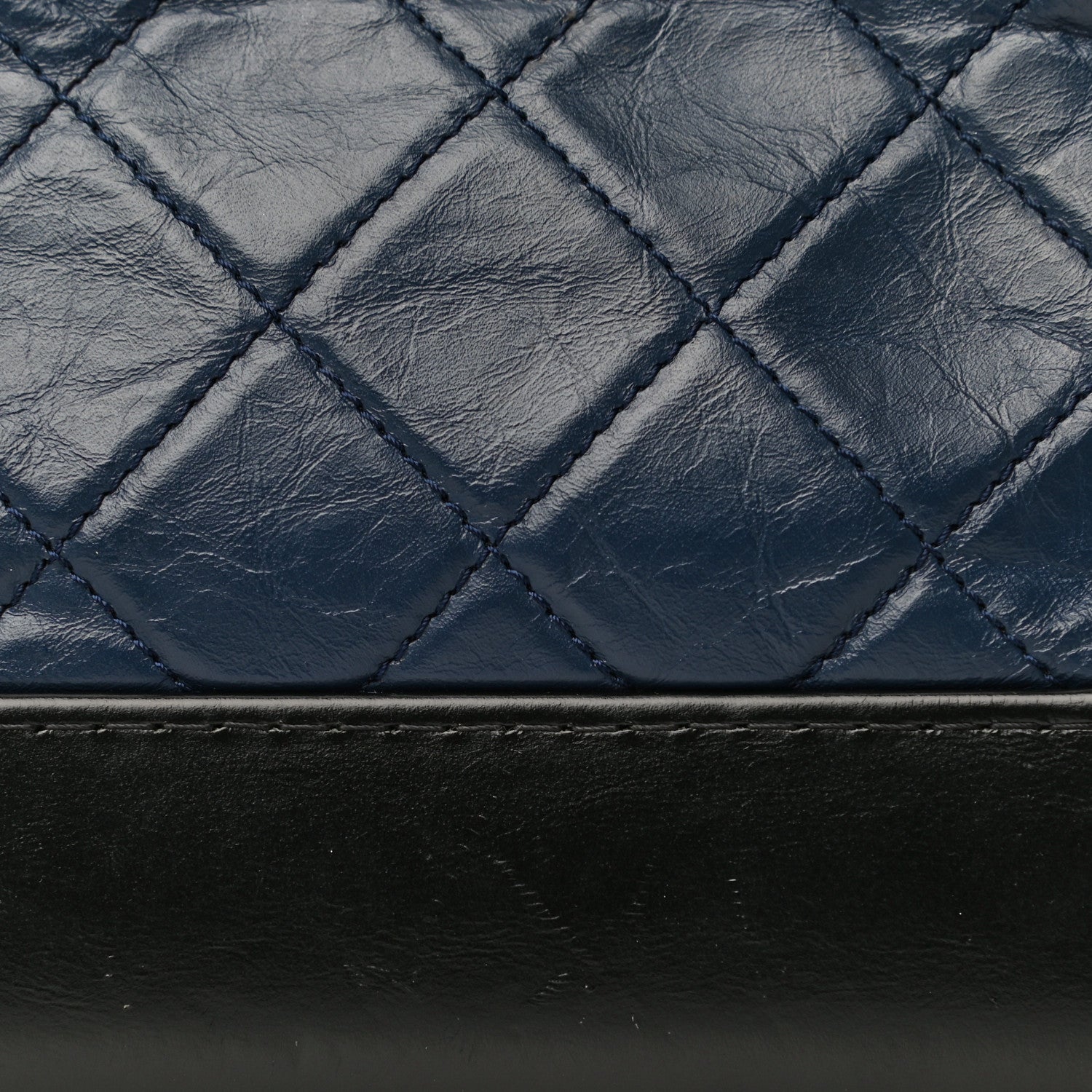 Chanel Aged Calfskin Quilted Small Gabrielle Hobo Navy Black 17 of 19