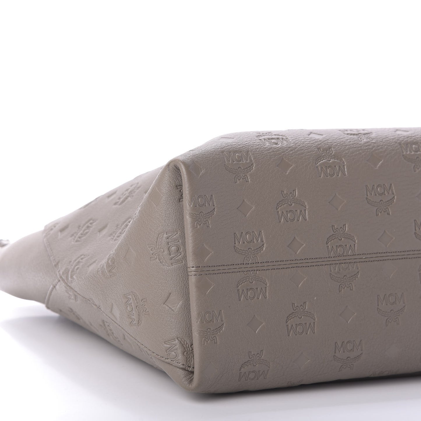 Calfskin Ottomar Monogram Medium Klara Top Zip Tote Taupe