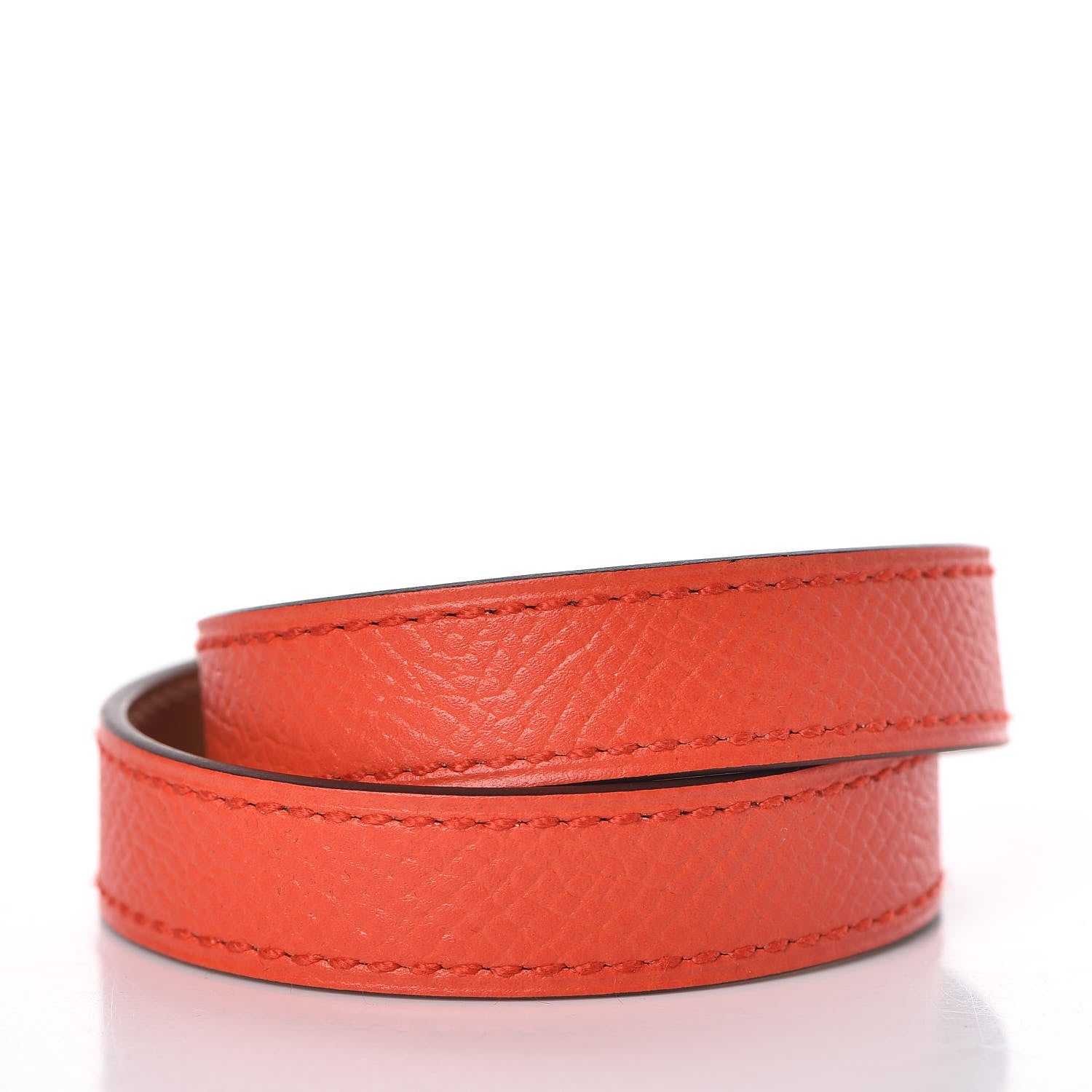 Hermes Epsom Kelly Double Tour Bracelet XS Orange Poppy 3 of 6
