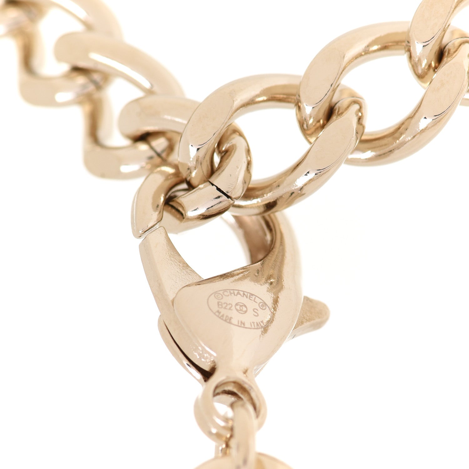 Chanel Metal Enamel Chain CC Choker Gold White 5 of 6