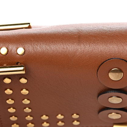 Chloe Suede Smooth Calfskin Studded Drew Shoulder Bag Caramel 10 of 11