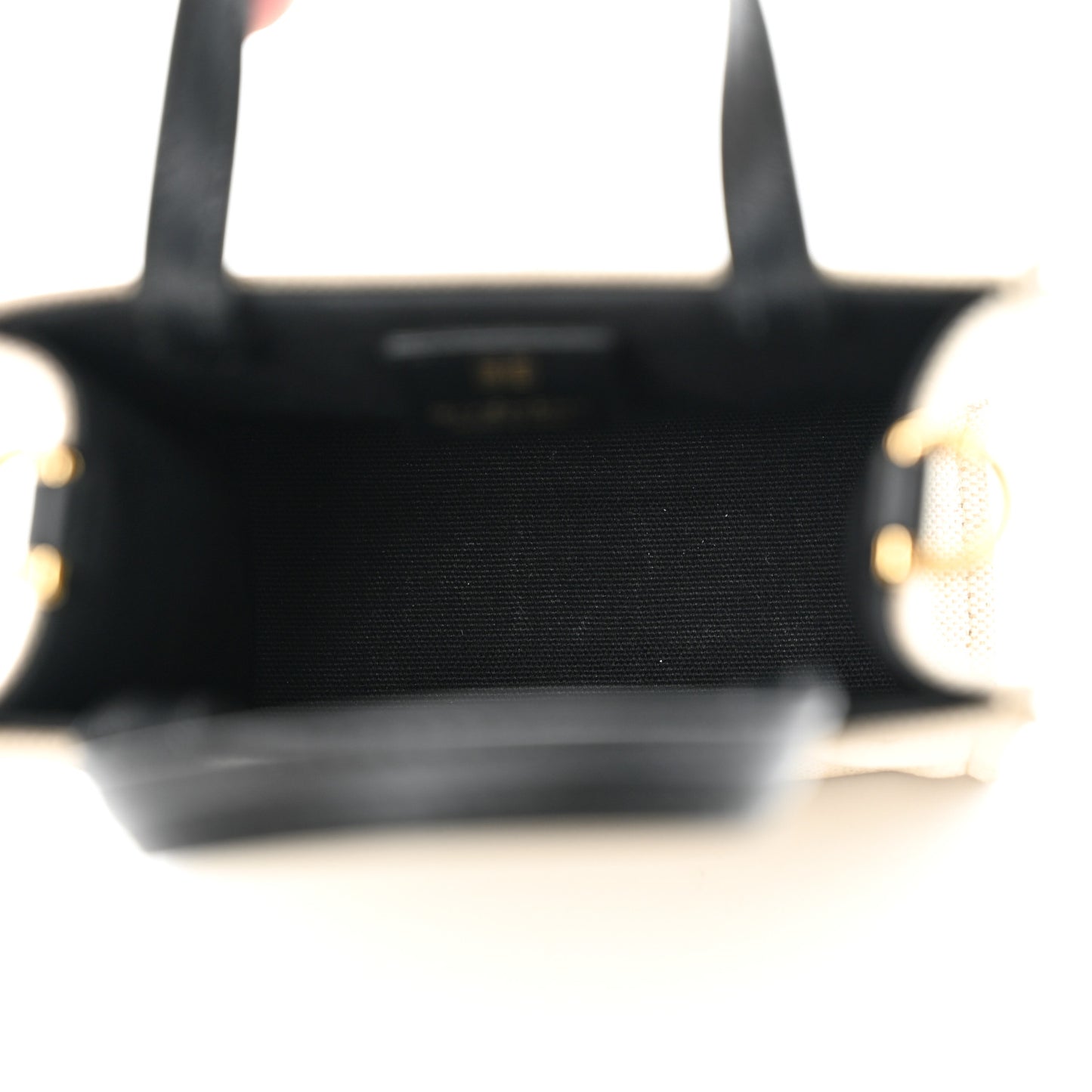 Canvas Mini G-Tote Vertical White Black