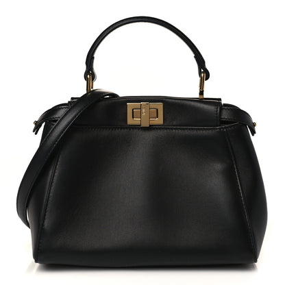 Fendi Nappa Mini Peekaboo Iconic Satchel Black 1 of 9