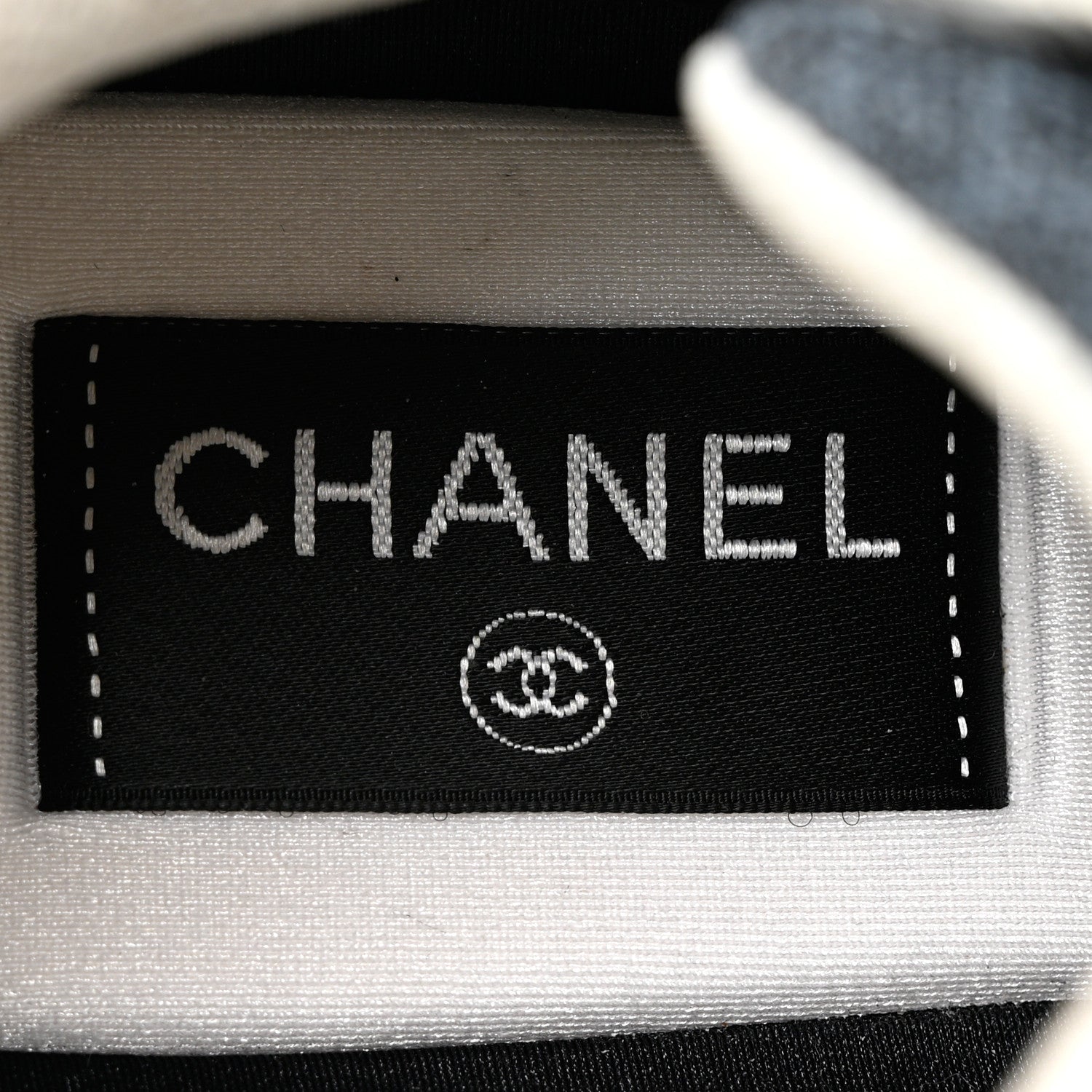 Chanel Nylon Calfskin Suede Womens CC Sneakers 39 Grey Pink 7 of 32