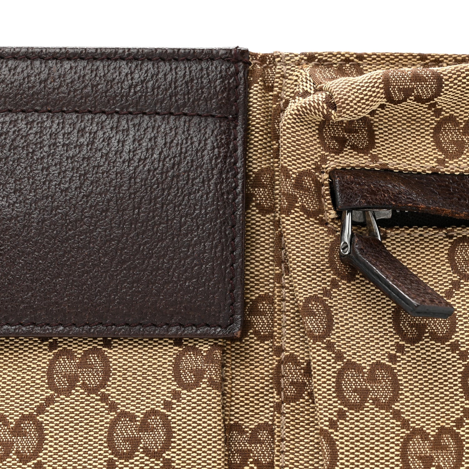 Gucci GG Monogram Double Pocket Belt Bag Dark Brown 8 of 15