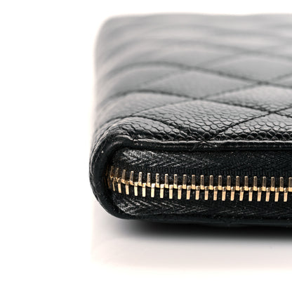 Chanel Caviar Quilted Large Gusset Zip Around Wallet Black 12 of 12