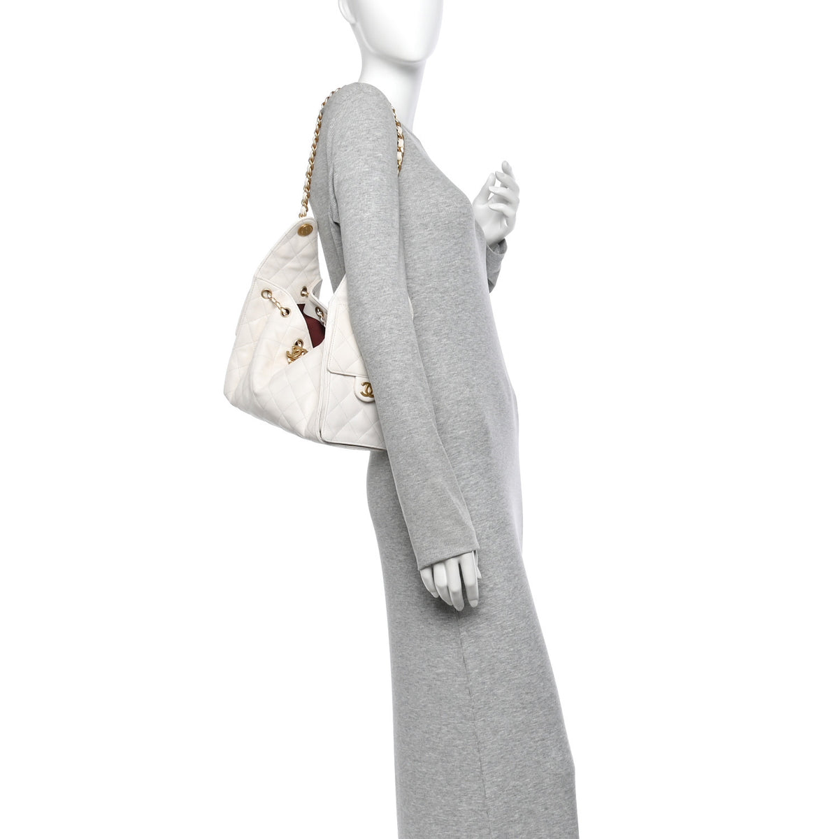 Chanel Caviar Quilted Small Chanel 25 Handbag White 2 of 10