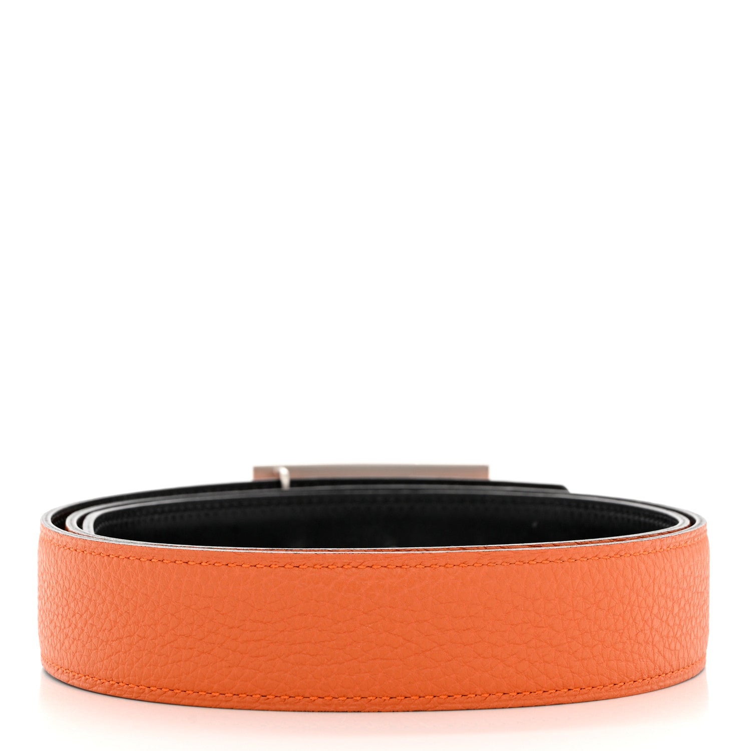 Hermes Swift Togo 32mm Collier De Chien CDC Belt 95 Black Orange 4 of 6