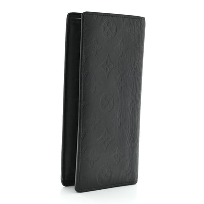 Louis Vuitton Calfskin Monogram Shadow Brazza Wallet Black 3 of 8