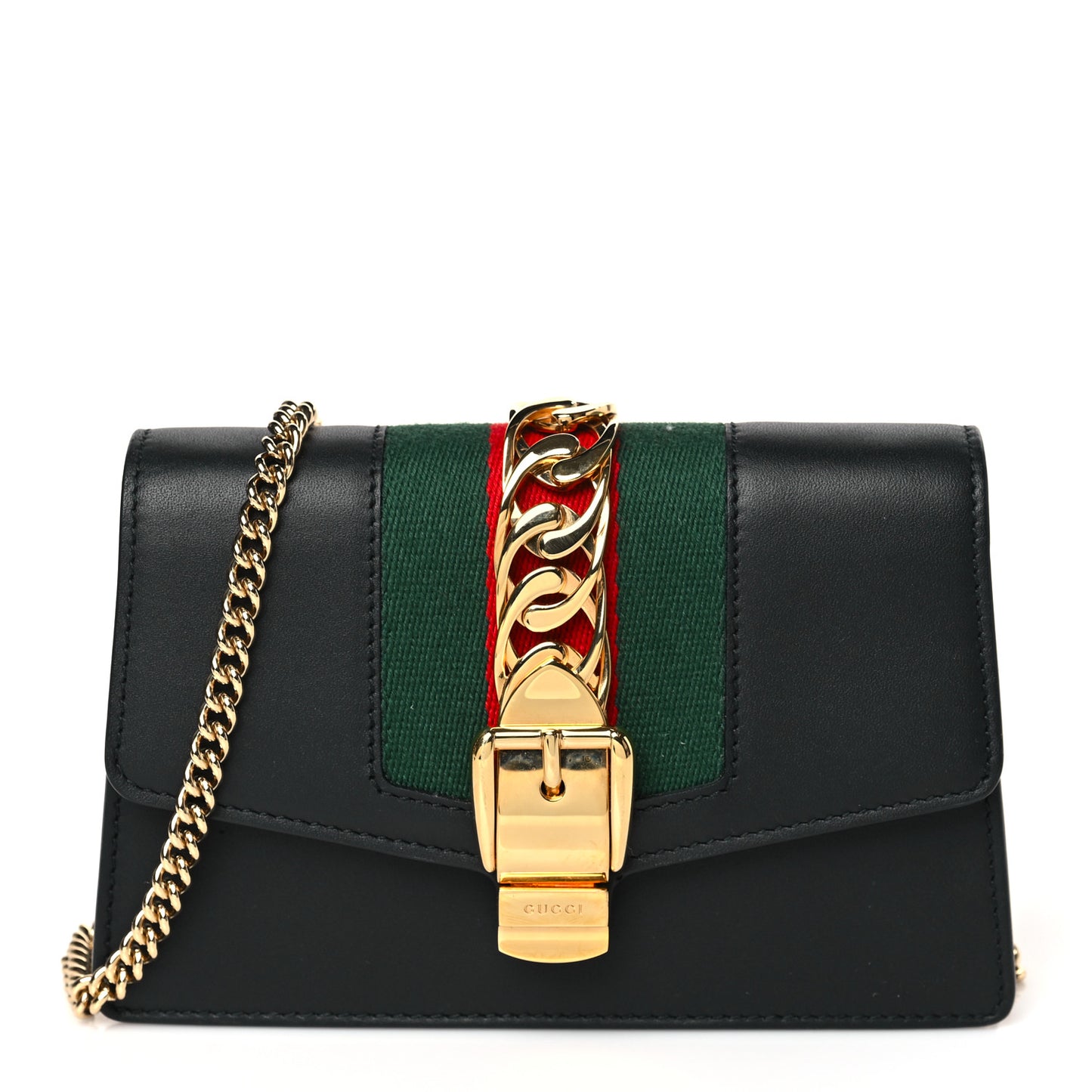 Calfskin Super Mini Sylvie Chain Shoulder Bag Black