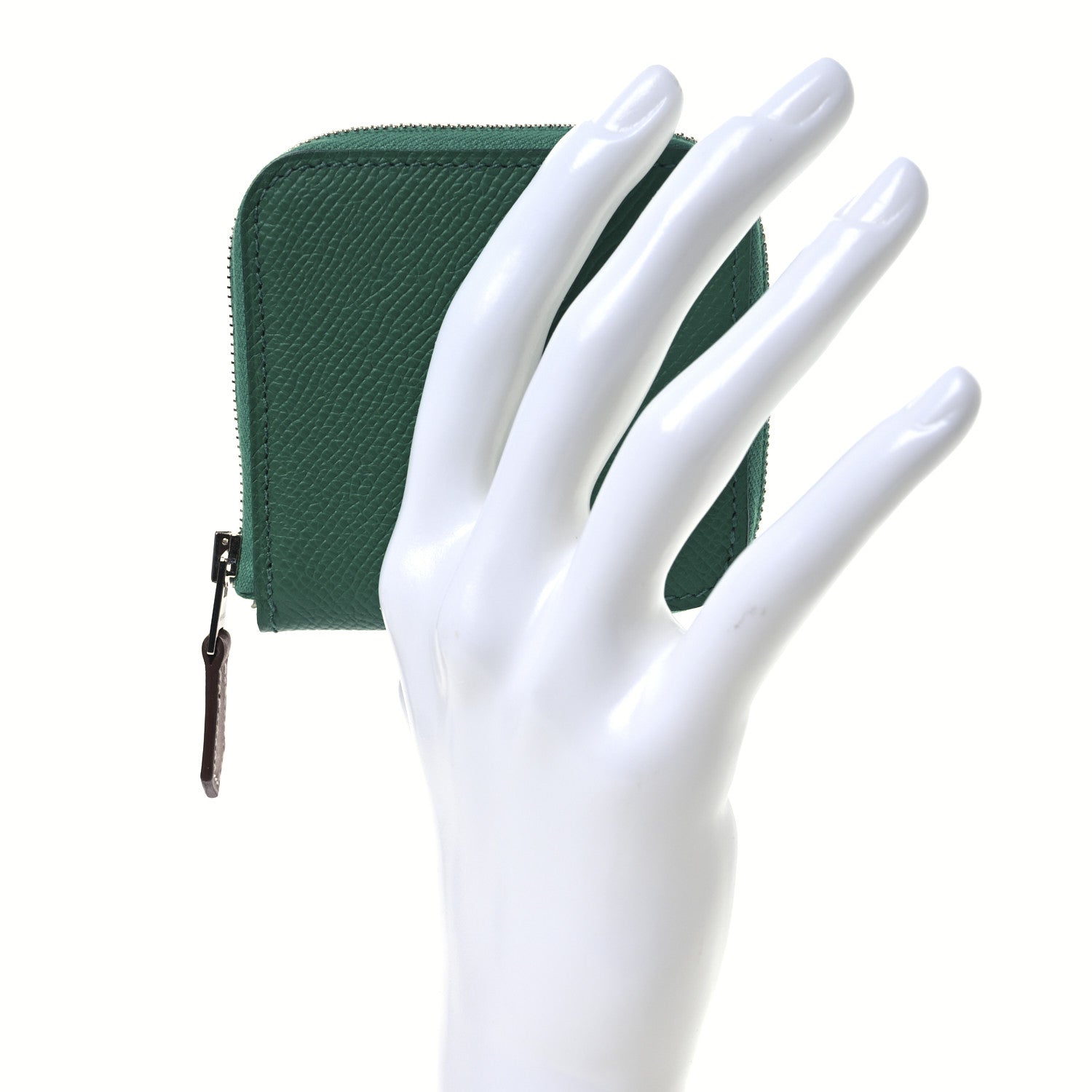 Hermes Epsom Silk'in Coin Purse Vert Jade 2 of 8