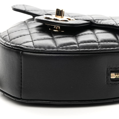 Chanel Lambskin Quilted CC In Love Heart Bag Black 9 of 9