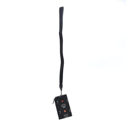 MCM Skyoptic Visetos Neck Strap Card Case Holder Diamond Black 3 of 6