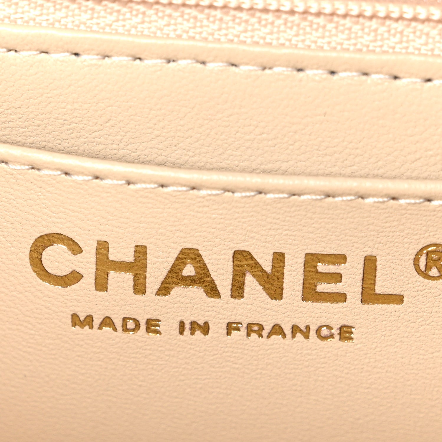 Chanel Lambskin Quilted Mini Top Handle Rectangular Flap Beige