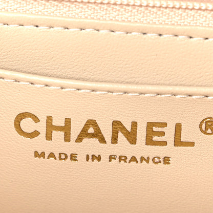 Chanel Lambskin Quilted Mini Top Handle Rectangular Flap Beige 5 of 10