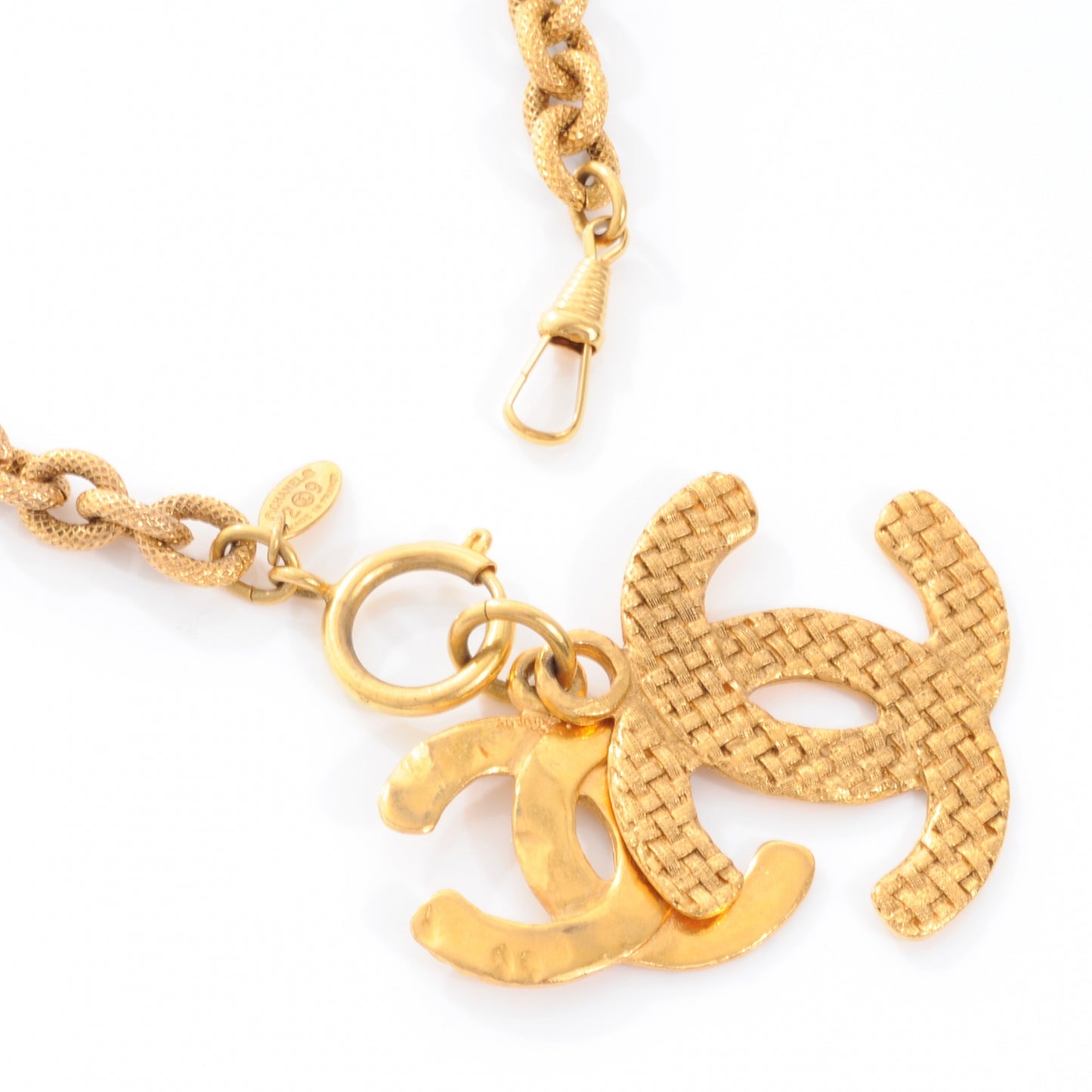Double CC Chain Necklace Gold