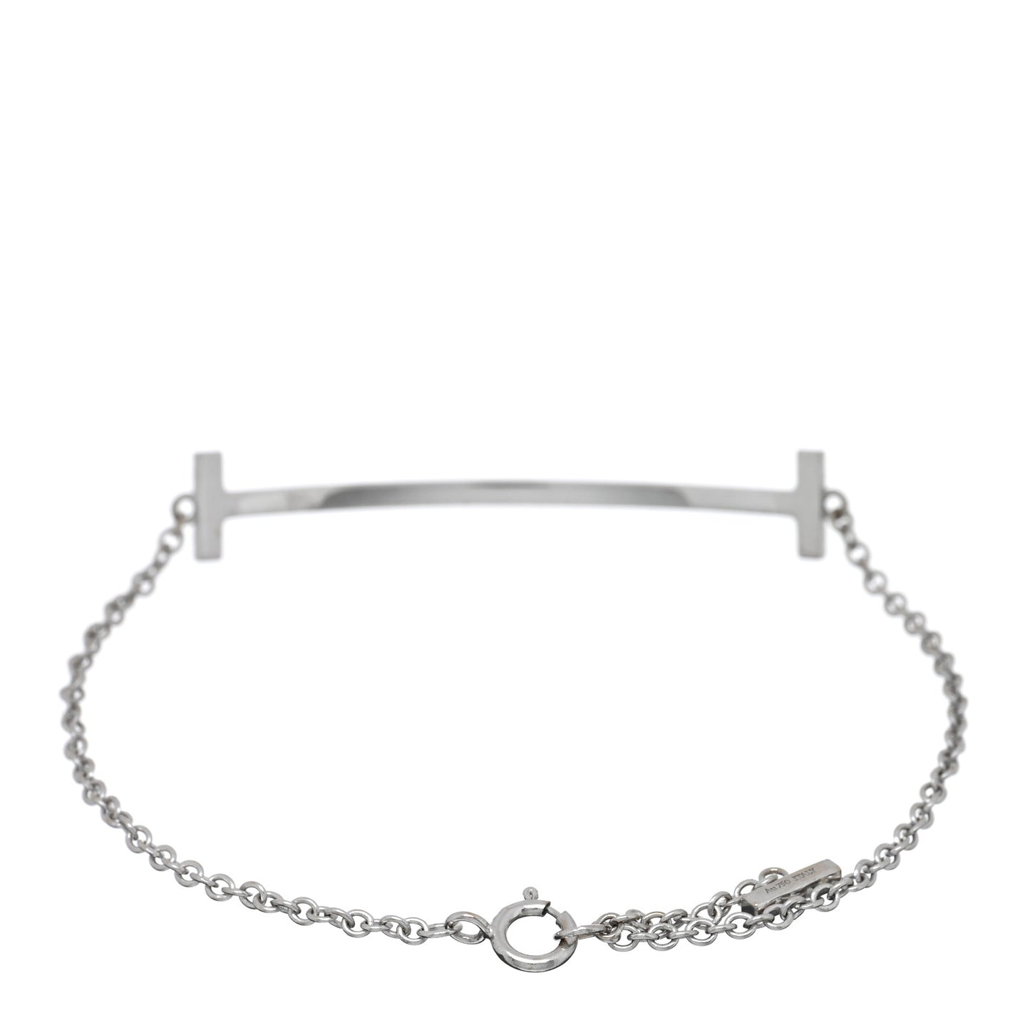 18K White Gold Blue Topaz T Smile Bracelet