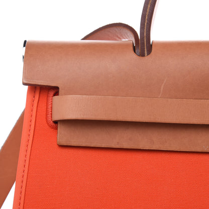 Hermes Vache Hunter Toile Herbag Zip 31 PM Capucine Fauve 14 of 15